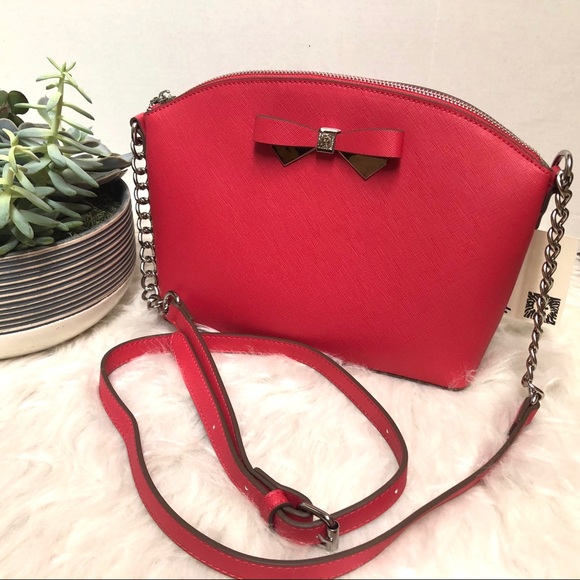 Anne Klein Handbags - Ann Klein Saffiano  Bow Crossbody Chili red